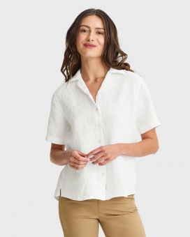 Newhouse Simone Linen Shirt White